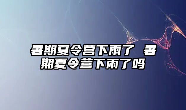 暑期夏令營下雨了 暑期夏令營下雨了嗎