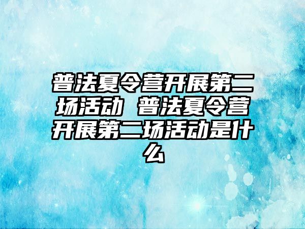 普法夏令營開展第二場活動 普法夏令營開展第二場活動是什么