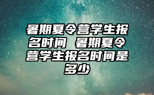 暑期夏令營(yíng)學(xué)生報(bào)名時(shí)間 暑期夏令營(yíng)學(xué)生報(bào)名時(shí)間是多少