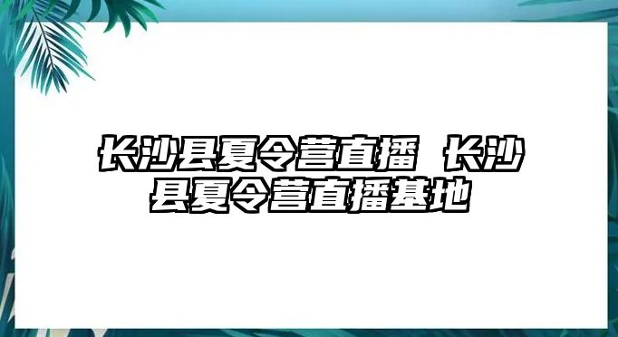 長沙縣夏令營直播 長沙縣夏令營直播基地