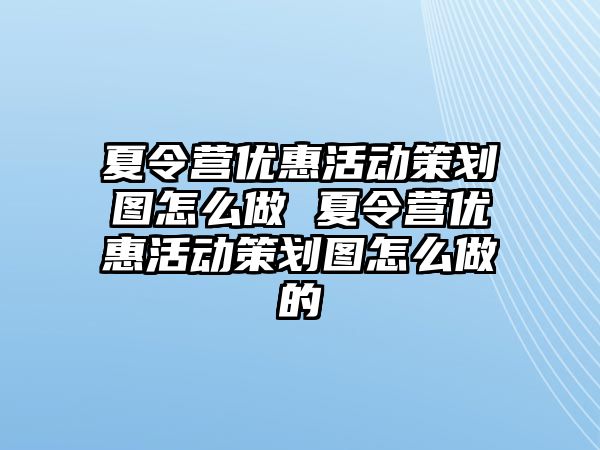 夏令營優惠活動策劃圖怎么做 夏令營優惠活動策劃圖怎么做的