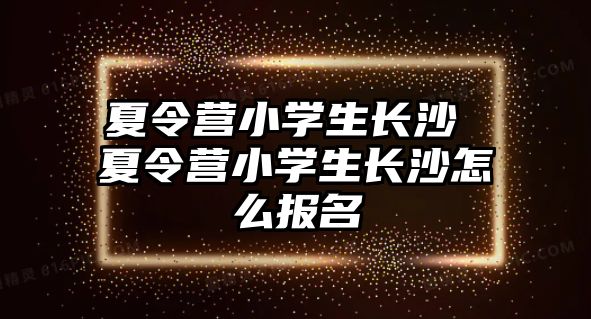 夏令營小學生長沙 夏令營小學生長沙怎么報名