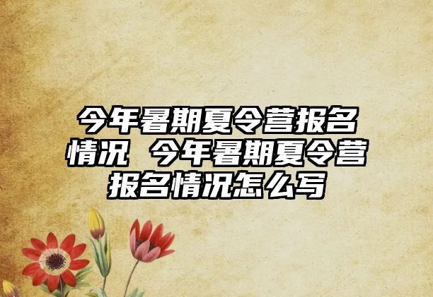 今年暑期夏令營報名情況 今年暑期夏令營報名情況怎么寫