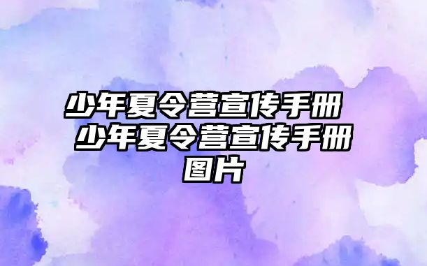 少年夏令營宣傳手冊 少年夏令營宣傳手冊圖片