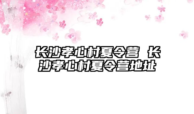 長沙孝心村夏令營 長沙孝心村夏令營地址