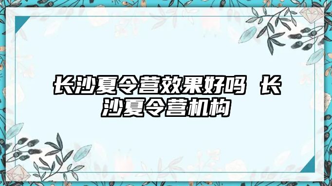 長沙夏令營效果好嗎 長沙夏令營機構