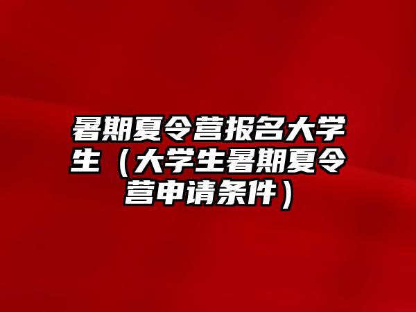 暑期夏令營報名大學生（大學生暑期夏令營申請條件）