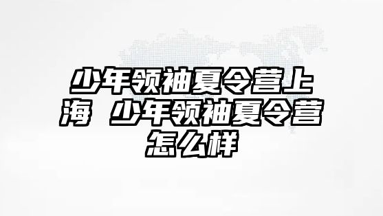 少年領袖夏令營上海 少年領袖夏令營怎么樣