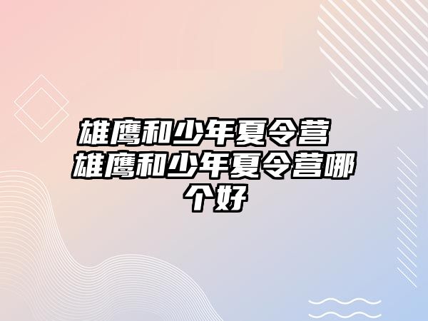 雄鷹和少年夏令營 雄鷹和少年夏令營哪個好