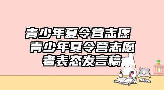 青少年夏令營志愿 青少年夏令營志愿者表態發言稿