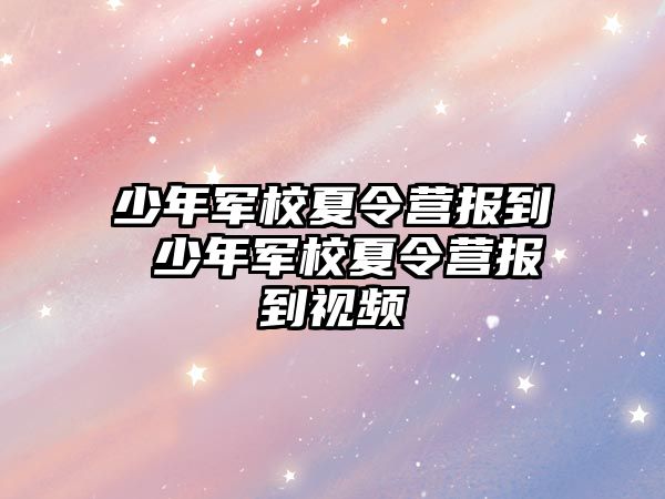 少年軍校夏令營報到 少年軍校夏令營報到視頻