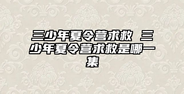 三少年夏令營求救 三少年夏令營求救是哪一集