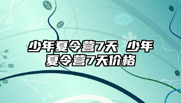 少年夏令營7天 少年夏令營7天價格