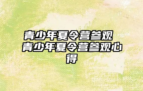 青少年夏令營參觀 青少年夏令營參觀心得