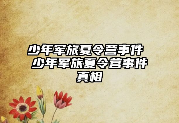 少年軍旅夏令營事件 少年軍旅夏令營事件真相