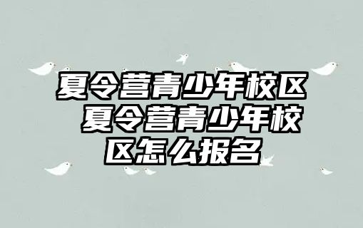 夏令營青少年校區 夏令營青少年校區怎么報名