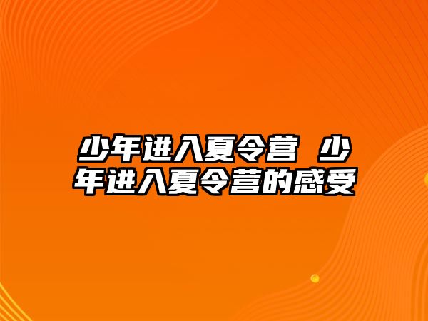 少年進入夏令營 少年進入夏令營的感受