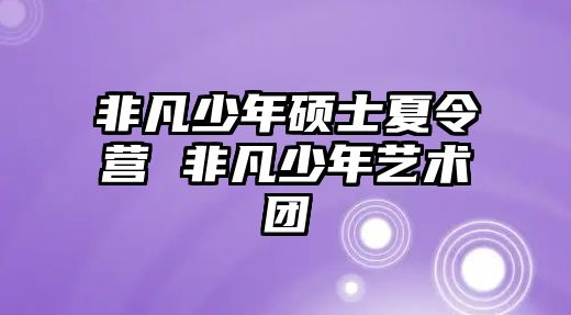 非凡少年碩士夏令營 非凡少年藝術團